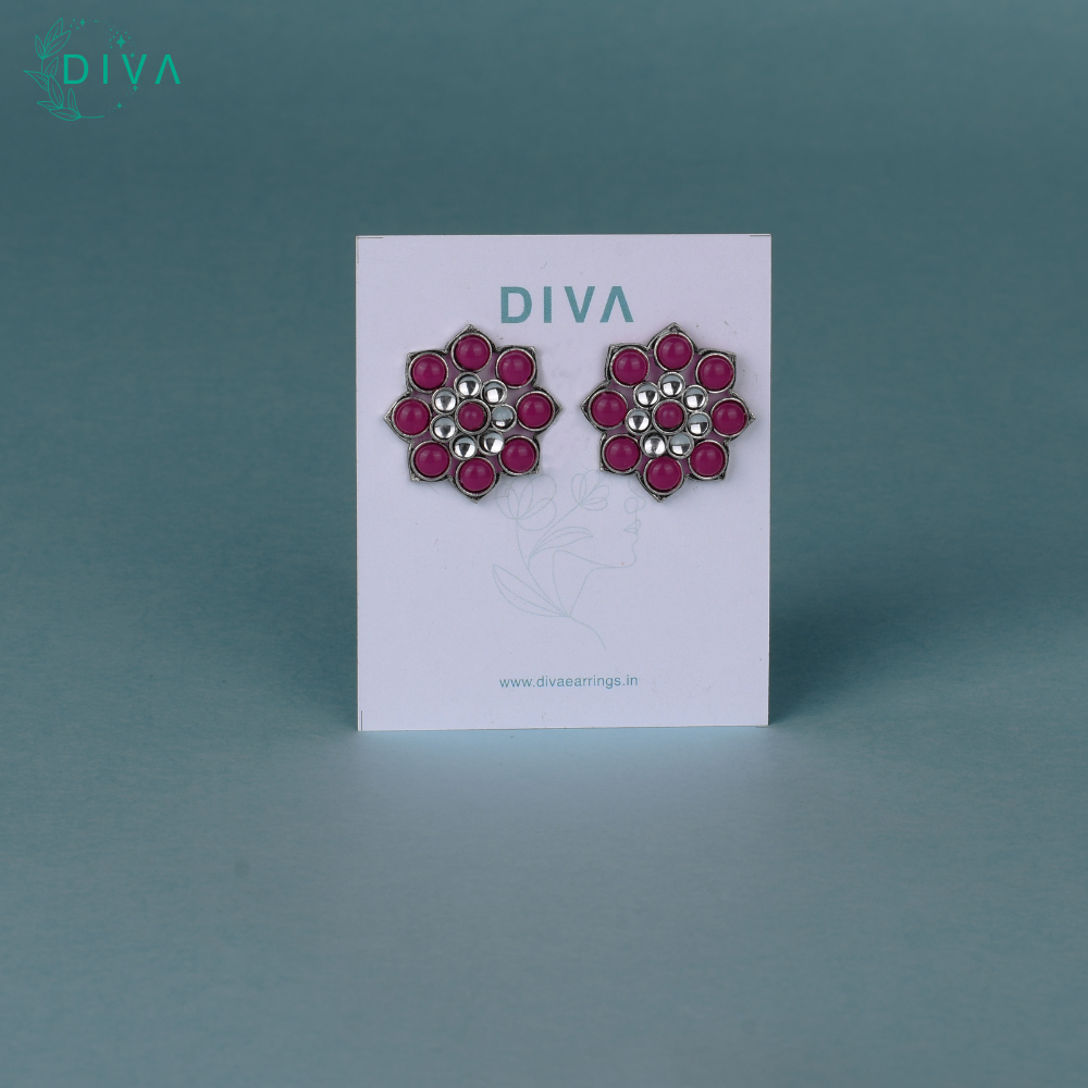 Ruby Floral Studs