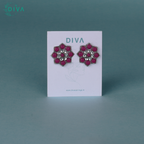 Ruby Floral Studs