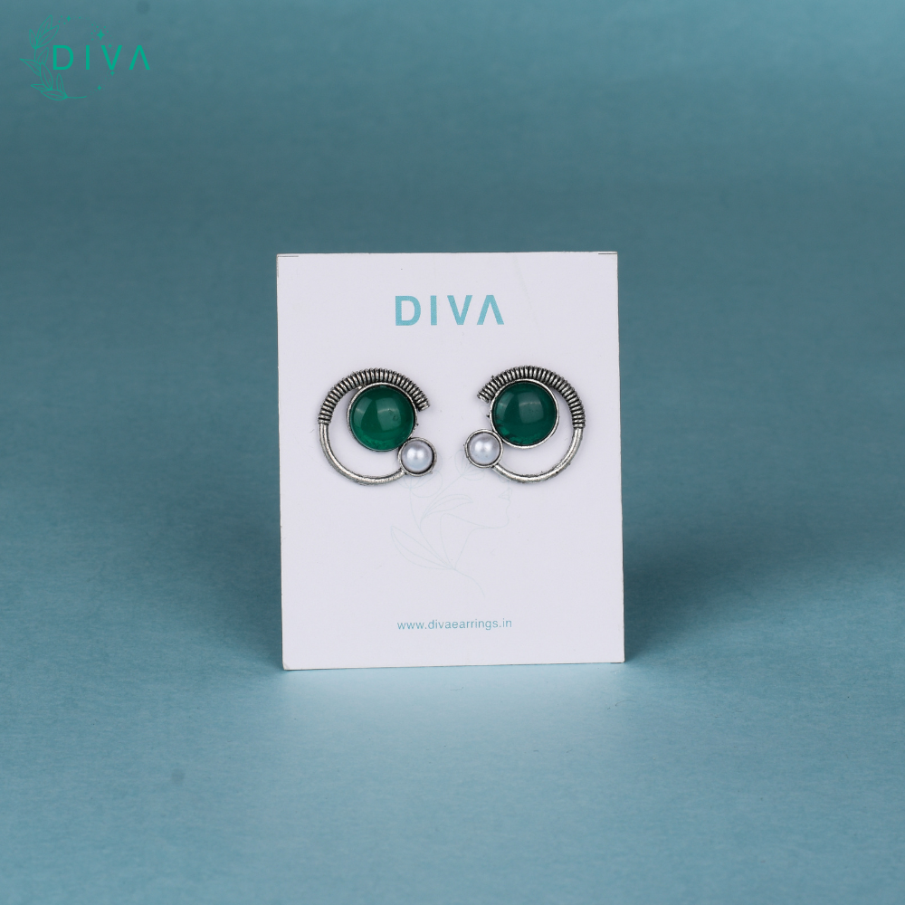 Emerald Aura Studs