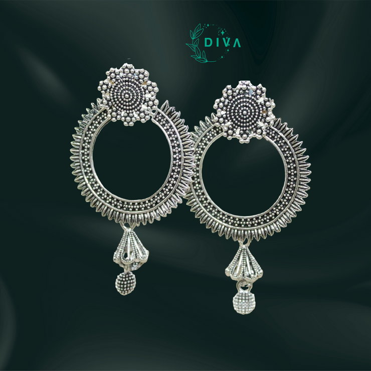 Vintage Radiance Oxidised Hoop Earrings