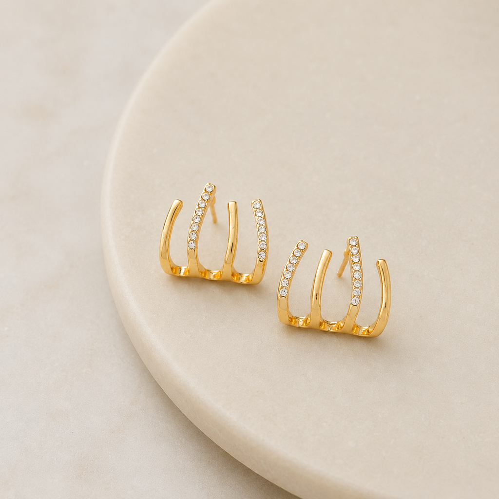 Golden Love Vault for Her - 12 Premium Earrings with Velvet Organizer
