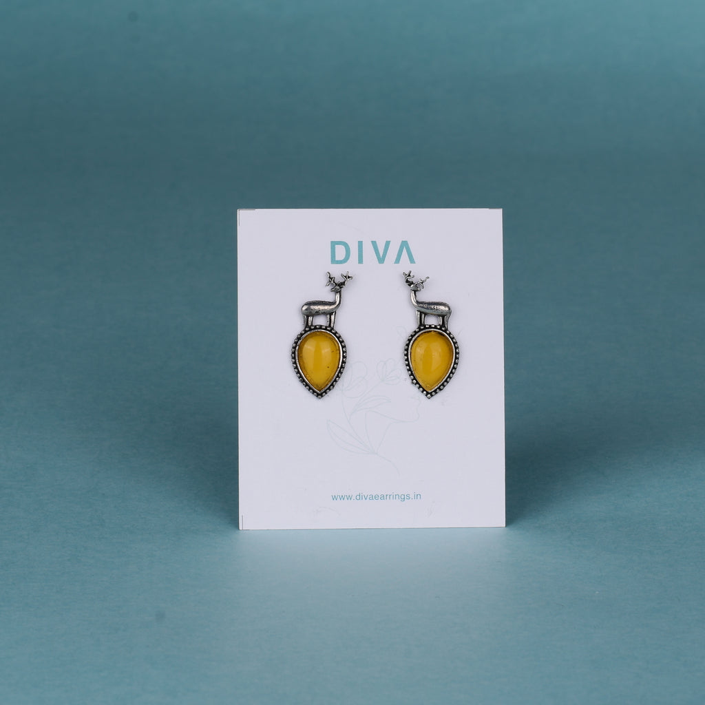 Yellow Deer Danglers
