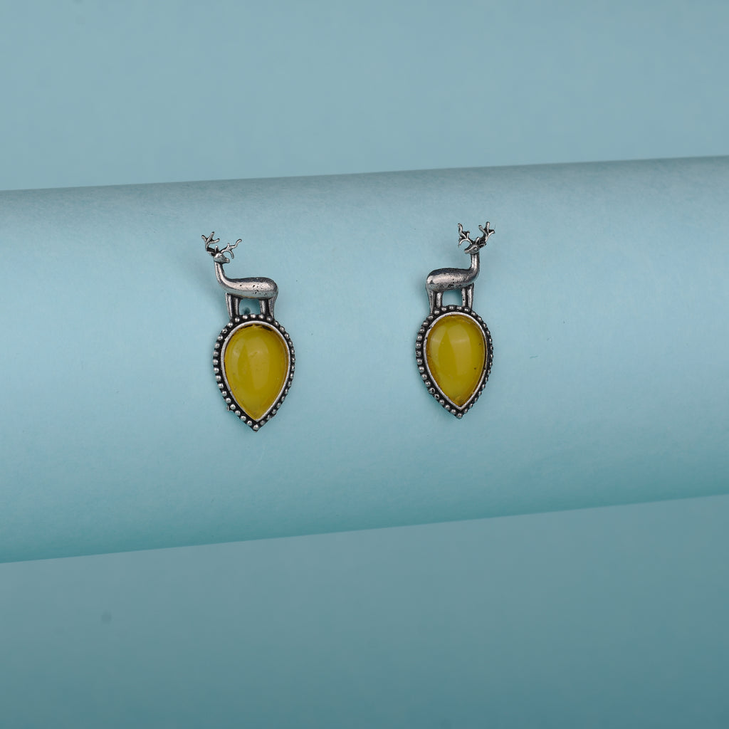 Yellow Deer Danglers