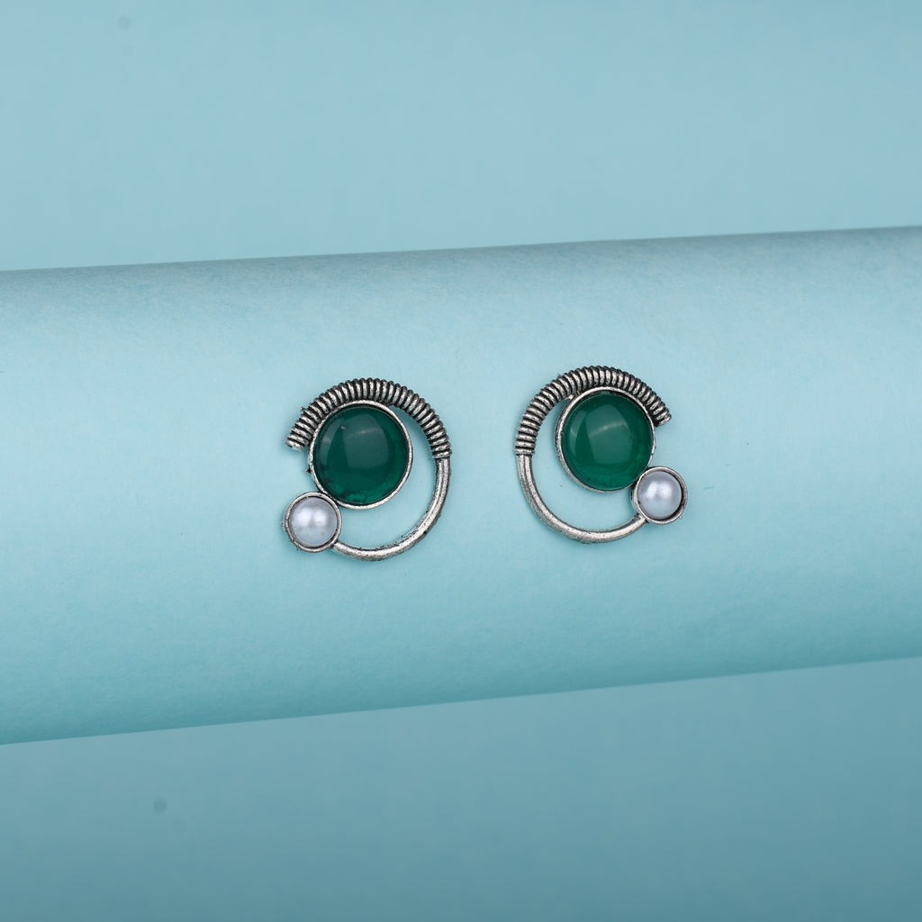 Emerald Aura Studs