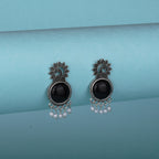 Black Peacock Pearl Jhumkis