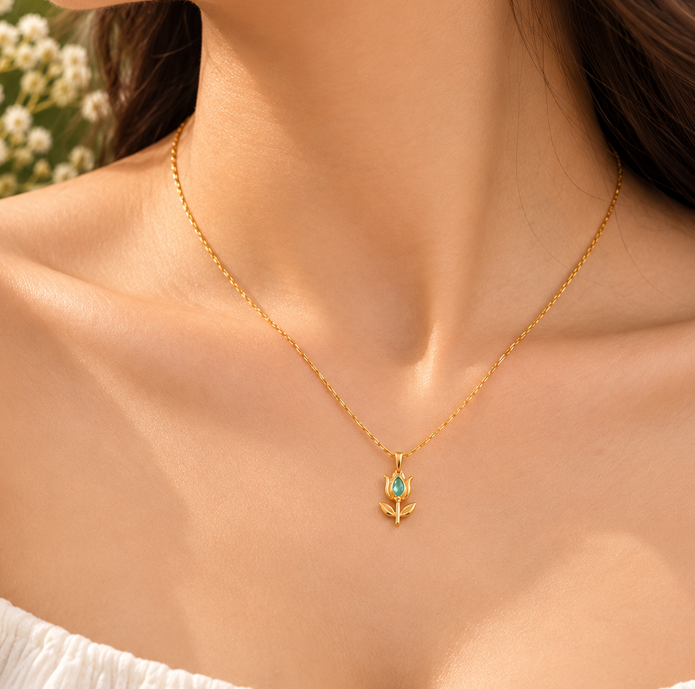 Azure Tulip Necklace