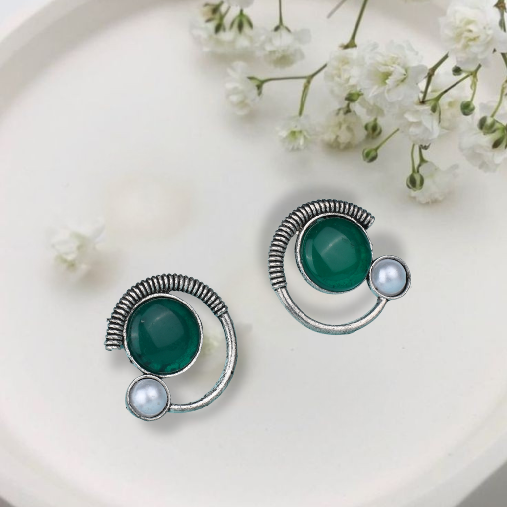 Emerald Aura Studs
