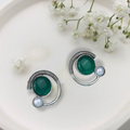 Emerald Aura Studs