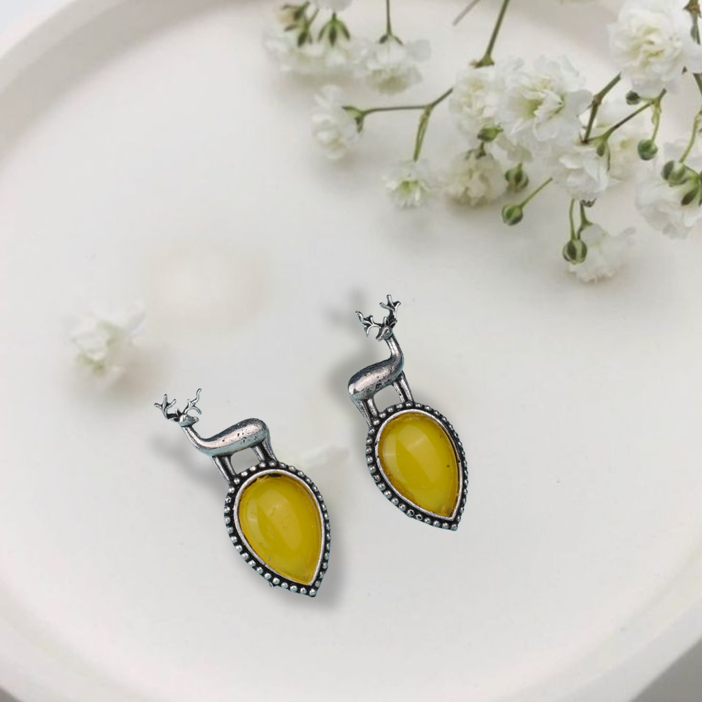 Yellow Deer Danglers