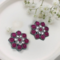 Ruby Floral Studs