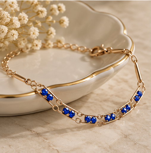 Sapphire Link Bracelet