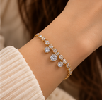 Triple Crystal Drop Tennis Bracelet