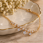 Triple Crystal Drop Tennis Bracelet