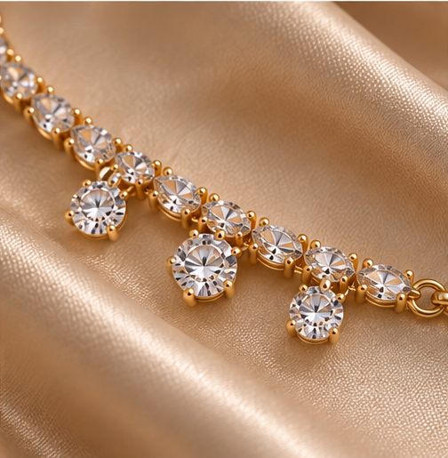 Triple Crystal Drop Tennis Bracelet