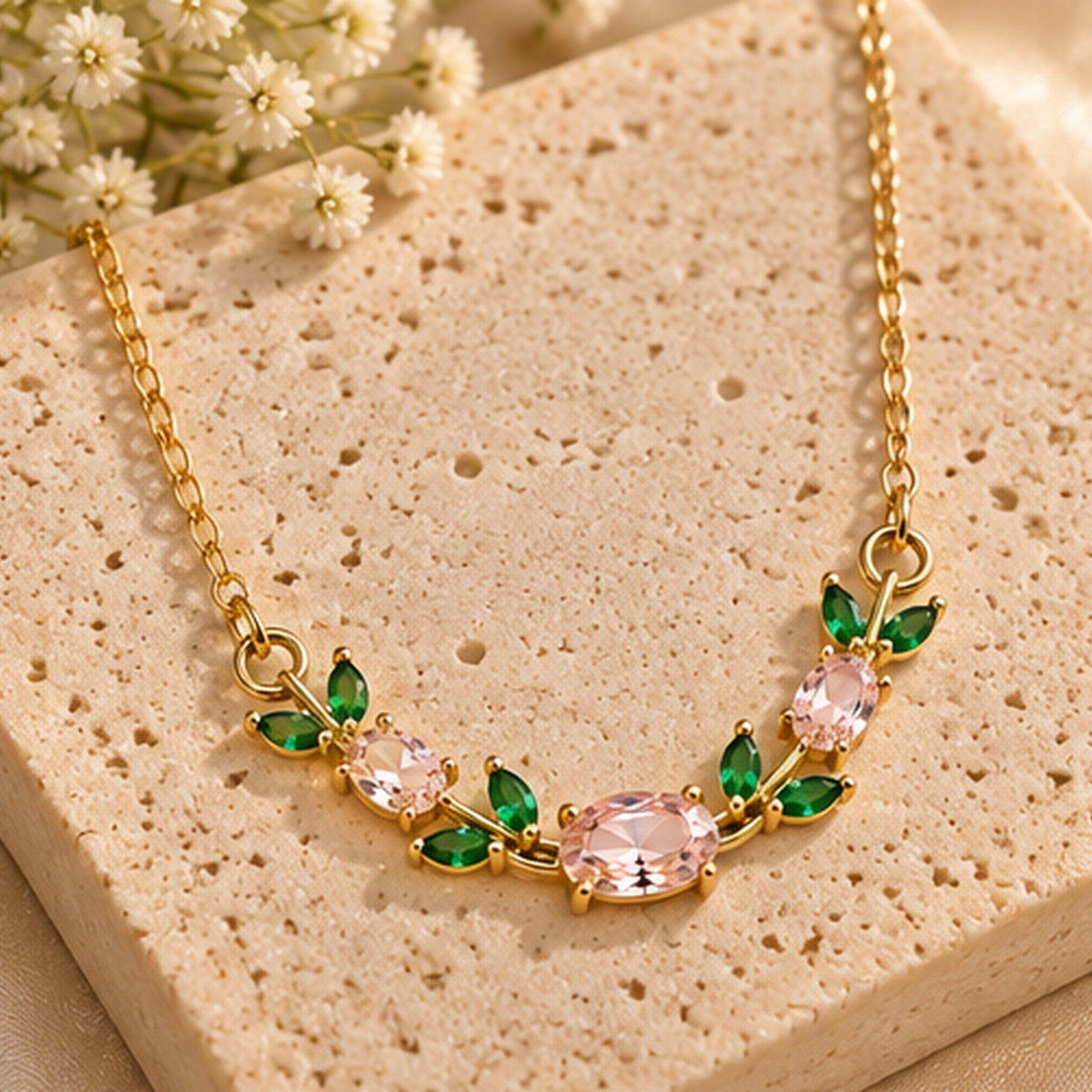 Pink Tulip Blossom Necklace