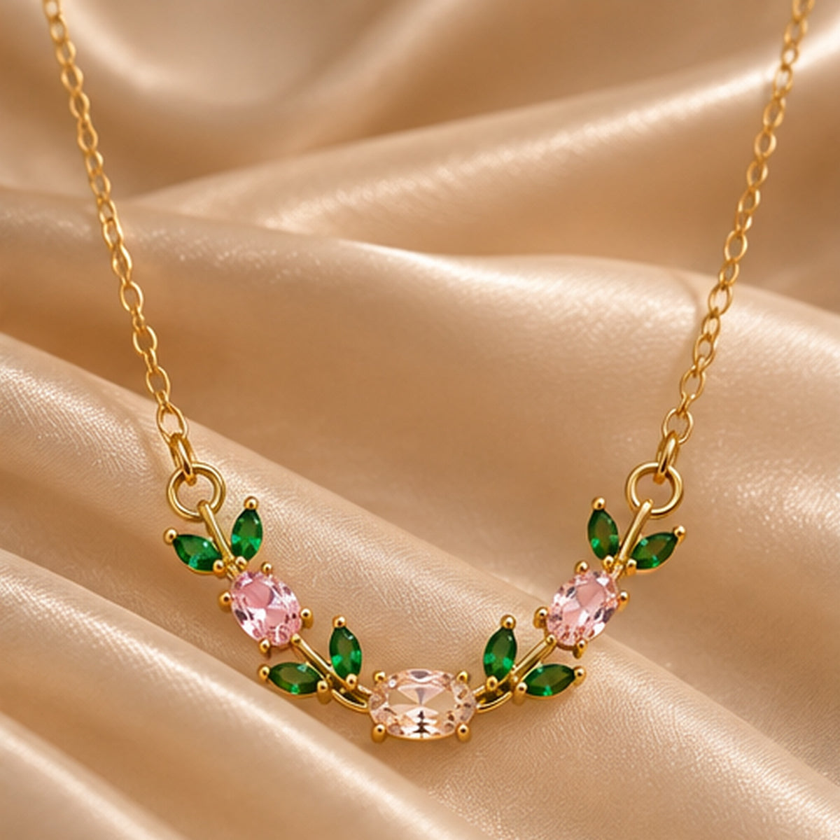 Pink Tulip Blossom Necklace