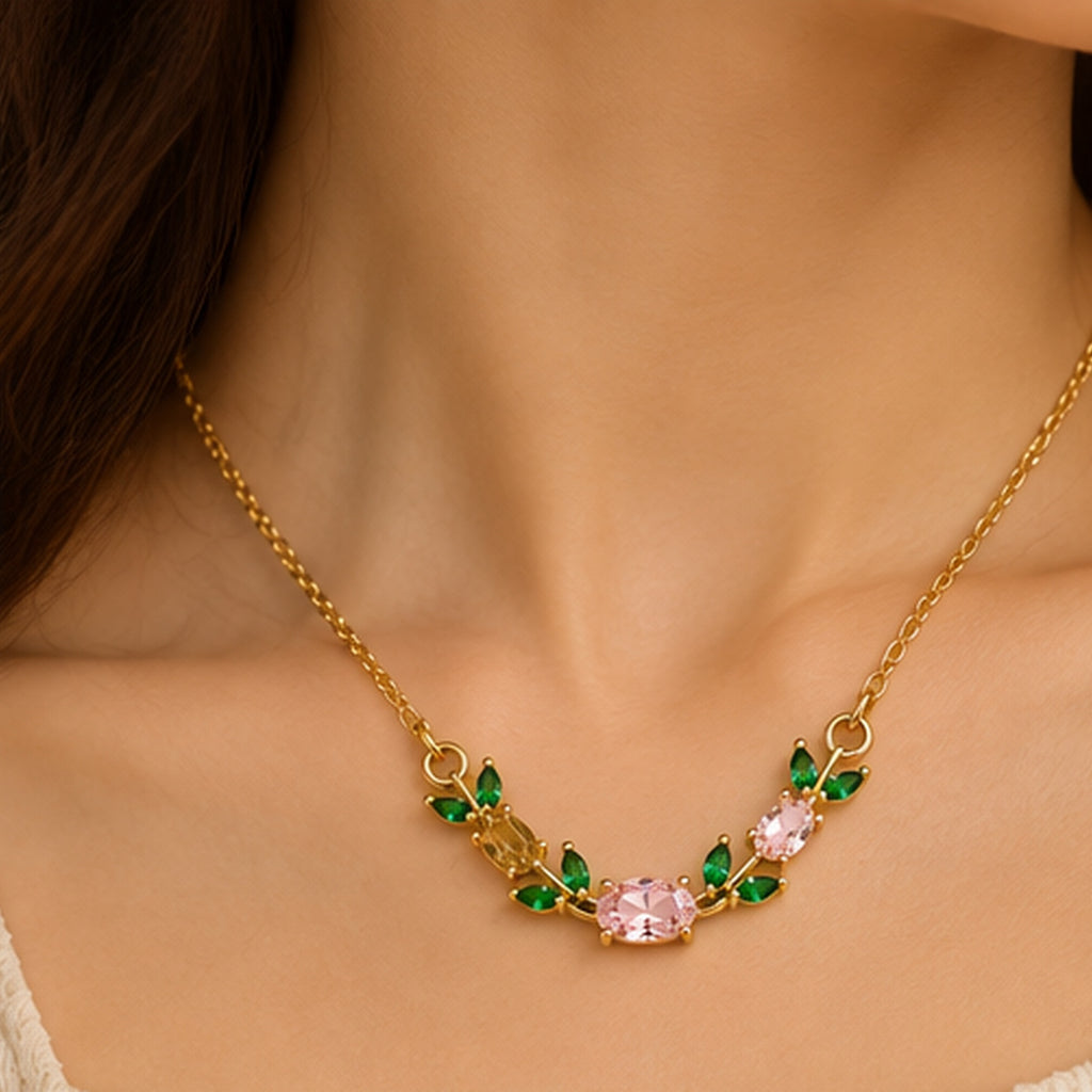 Pink Tulip Blossom Necklace
